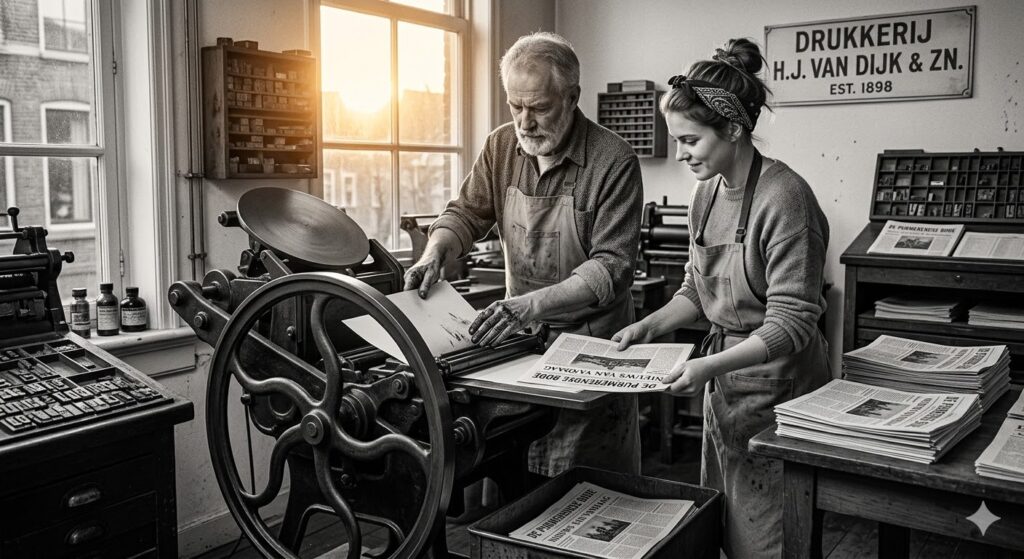 Drukkerij als metafoor voor journalistiek en technologie